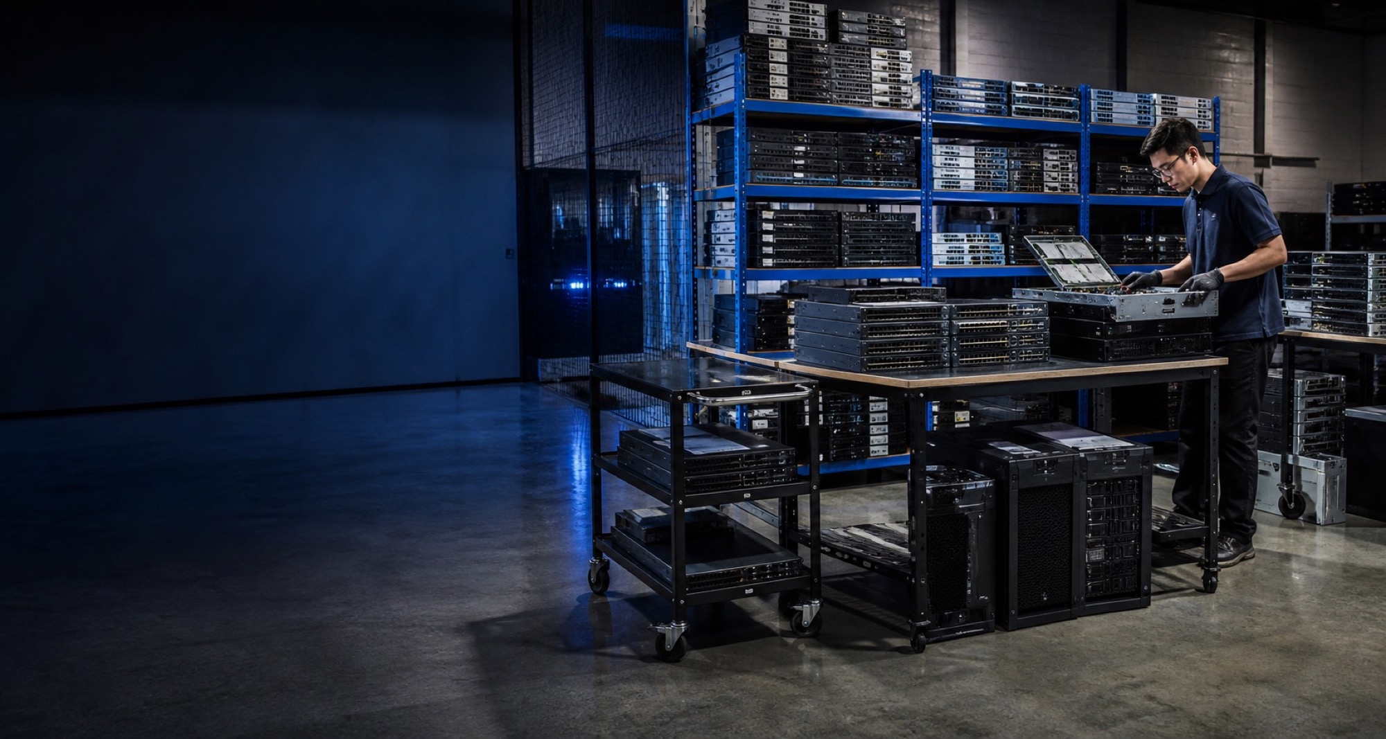 Enterprise network and server equipment being prepared for asset recovery